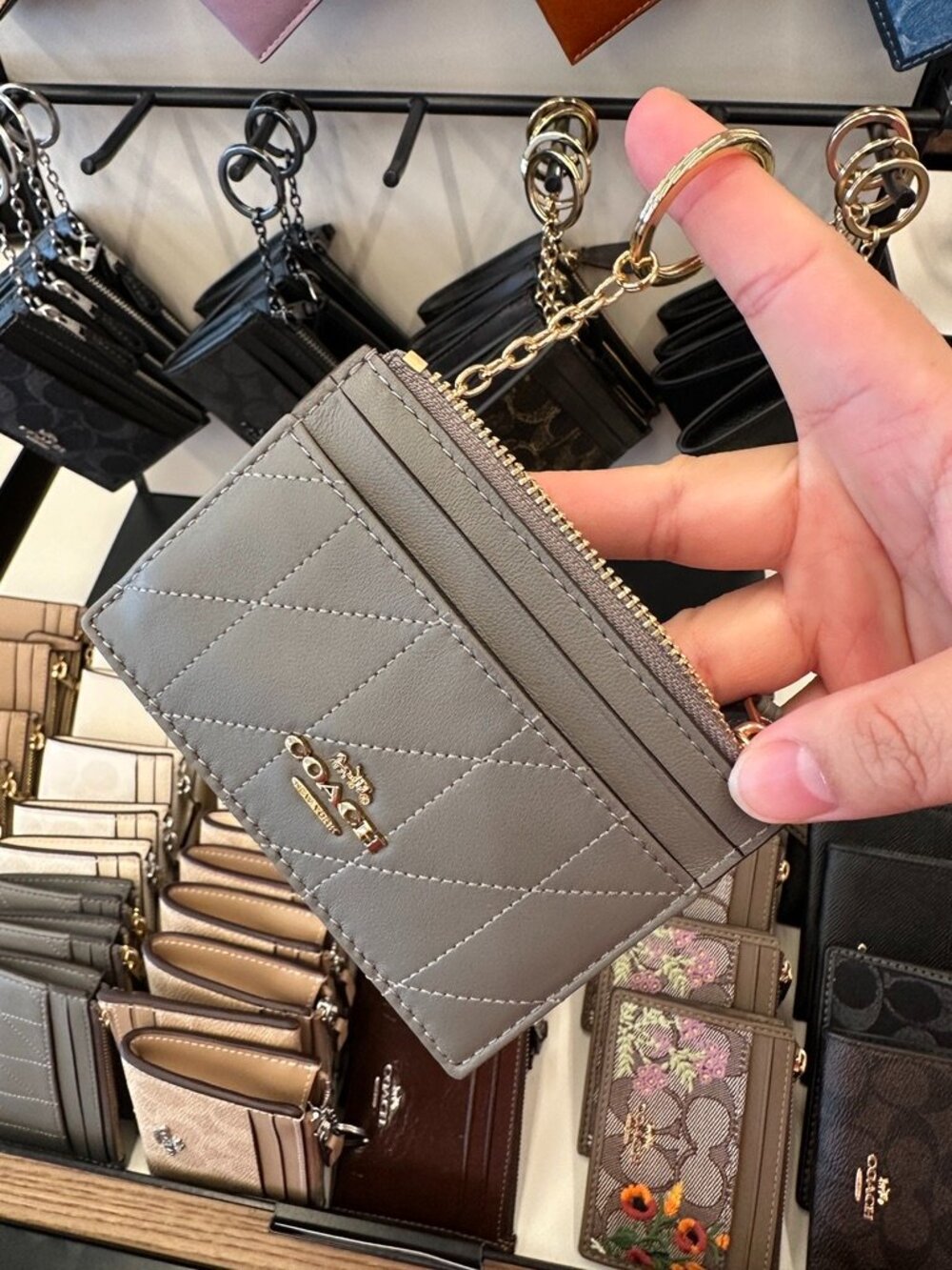 NWT! Coach CEX22 Mini Skinny ID Case With Quilting Nappa Leather/Im/Slate - Picture 8 of 9